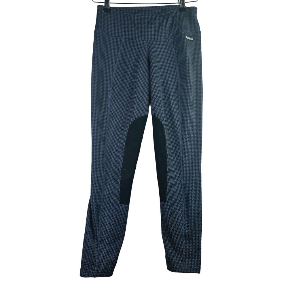 Kerrits Momentum Knee Patch Blue Houndstooth Tight Riding Breeches, Sz XS